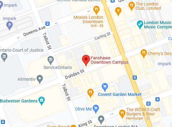 Map to Fanshawe Campus