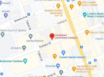 Map to Fanshawe Campus